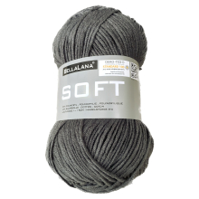 gris foncé | Pelote de laine polyacrylique & coton BellaLana SOFT, 50g, gris foncé