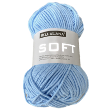bleu clair | Pelote de laine polyacrylique & coton BellaLana SOFT, 50g, bleu clair