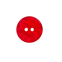 rouge | Bouton couture plastique pour chemisiers 12mm 2 trous fleur, rouge