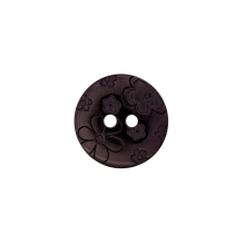 noir | Bouton couture plastique pour chemisiers 12mm 2 trous fleur, noir