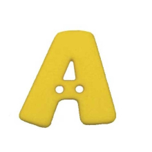 gelb | Buchstabenknopf, A, gelb