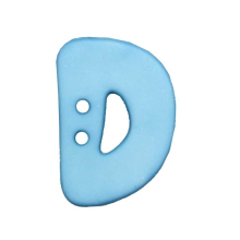 hellblau | Buchstabenknopf, D, hellblau