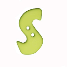 hellgrün | Buchstabenknopf, S, hellgrün