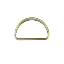 oudmessing geborsteld | D-ringen, 25 mm, geborsteld oud messing