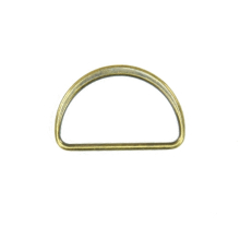 oudmessing geborsteld | D-ringen, 40 mm, geborsteld oud messing