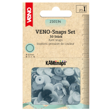 schwarz-weiß-grau | 30 Boutons pression Snap Ø12,4mm KAMsnaps Color Mix Veno, noir-blanc-gris