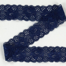 bleu foncé | Dentelle élastique, bleu foncé