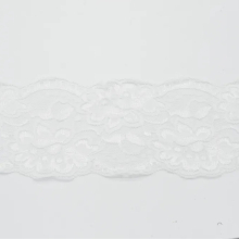 blanc | Ruban dentelle élastique 10cm, blanc