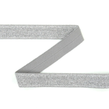 grau-silber | Elastisches Einfassband Glitzer, grau