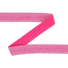 pink-silber | Elastisches Einfassband Glitzer, pink
