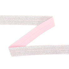 rosa-silber | Elastisches Einfassband Glitzer, rosa