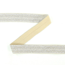 sand-silber | Elastisches Einfassband Glitzer, sand