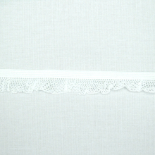 blanc | Ruban élastique ruché, blanc