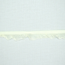 blanc cassé | Ruban élastique ruché, blanc laine