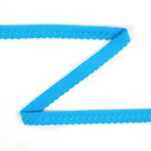 aqua | Elastisches Spitzen-Einfassband mit Stickerei, aqua 12 mm