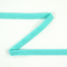 türkis | Elastisches Spitzen Einfassband mit Stickerei, ocean 12 mm