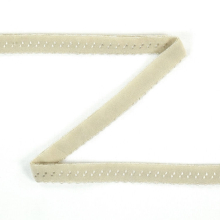 sand | Elastisches Spitzen Einfassband mit Stickerei, sand 12 mm