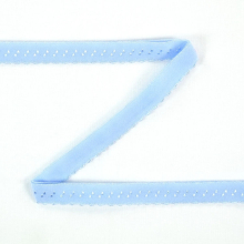 himmelblau | Elastisches Spitzen-Einfassband mit Stickerei, himmelblau 12 mm