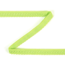 limettengrün | Elastisches Spitzen Einfassband mit Stickerei, limette 12 mm