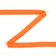 orange | Elastisches Spitzen Einfassband mit Stickerei, orange 12 mm