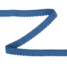 marineblau | Elastisches Spitzen Einfassband mit Stickerei, jeansblau 12 mm