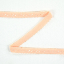 apricot | Elastisches Spitzen Einfassband mit Stickerei, apricot 12 mm