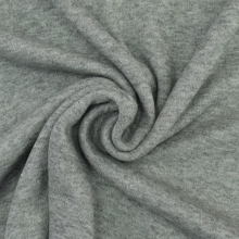 Fine knit fabric double face melange, light grey | Fabrics Hemmers