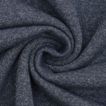 donkerblauw gemêleerd | Glitter sweatstof marineblauw gemêleerd