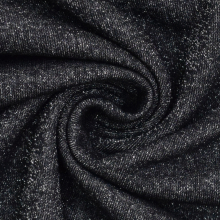 zwart gemêleerd | Glitter sweatstof zwart gemêleerd