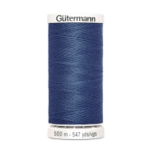 bleu guède | Bobine fil à coudre Gütermann 500m polyester, (068) bleu guède