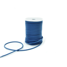 jeansblauw | Elastisch koord glanzend, jeansblauw