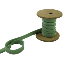 vert pâle | Cordon tressé plat coton 1,7 cm/ lacet sweat capuche, vert pâle