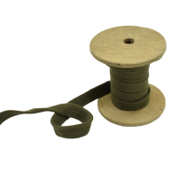 vert olive | Cordon tressé plat coton 1,7 cm/ lacet sweat capuche, vert olive