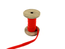 rouge | Cordon tressé plat coton 1,7 cm/ lacet sweat capuche, rouge