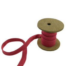 rouge | Cordon tressé plat coton 1,7 cm/ lacet sweat capuche, rouge lie de vin