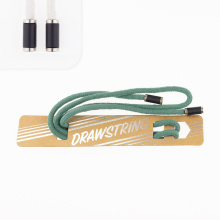 vieux vert | Cordon de serrage coton 5mm x 1,15m, avec embouts/ cordon sweat, vert sauge