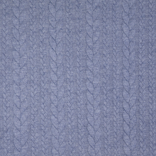 bleu denim | Tissu jersey jacquard torsadé tressé, bleu denim