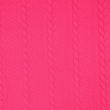 rose fuchsia | Tissu jersey jacquard torsadé tressé, rose fuchsia