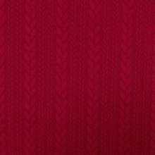 lie de vin | Tissu jersey jacquard torsadé tressé, lie de vin