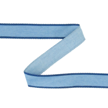 bleu clair | Ruban tissu tissé jean, 2,5cm, bande de tissu, bleu clair