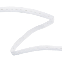 blanc | Ruban élastique boutonnière 15 mm, blanc