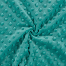 aqua | Fleece stof Minky Dots, aquablauw