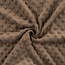 bruin | Fleece stof Minky Dots, bruin