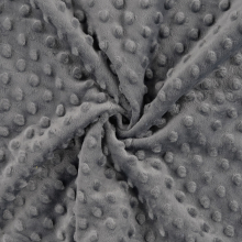 donkergrijs | Fleece stof Minky Dots, donkergrijs