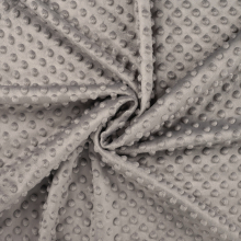 grijs | Fleece stof Minky Dots, grijs