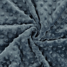 grijsblauw | Fleece stof Minky Dots, grijsblauw