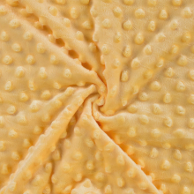 lichtgeel | Fleece stof Minky Dots, lichtgeel