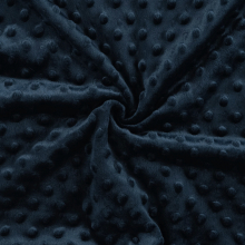 marineblauw | Fleece stof Minky Dots, marineblauw