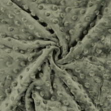 olijfgroen | Fleece stof Minky Dots, olijfgroen