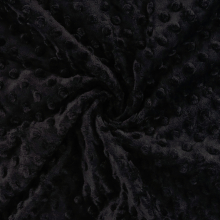 zwart | Fleece stof Minky Dots, zwart